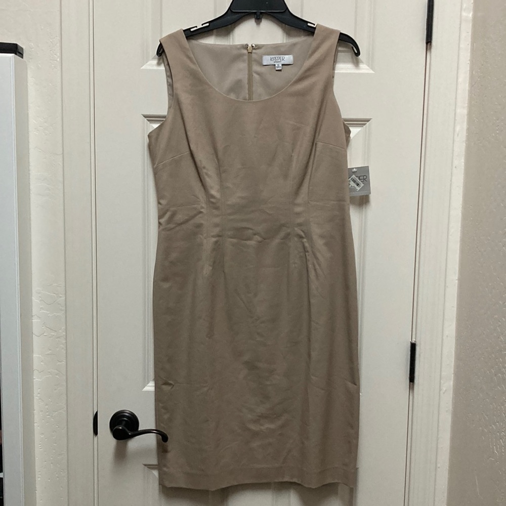 BNWT Women Kasper Sheath Dress Khaki size 10
